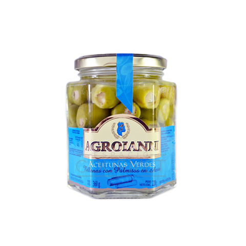 Aceitunas verdes rellenas con palmitos agroianni